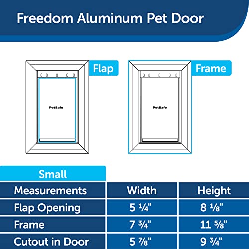 PetSafe Porta de alumínio para cães e gatos Freedom – Moldura durável – Pequenos animais de estimaçã