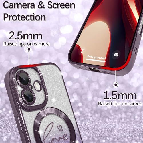 Image of ZIYE Magnetic Case Designed for iPhone 17 Glitter Case-Purple