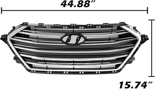Miniatura 3 de G-PLUS Rejilla de parachoques superior delantera cromada y negra compatible con Hyundai Elantra 2017-2018