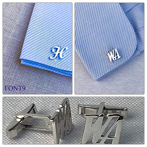 Personalized Name Cufflinks, Customize It With Your Letter, Initials Sterling Silver Or 14K Yellow Gold Plated Cufflinks, Mens Gift, Gift For Dad, 3-5 Days Delivery With Ups #TOP4