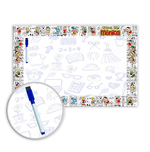 Lousa Quadro Branco em PVC Infantil 62x40 cm - Turma da Mônica - Ref 06