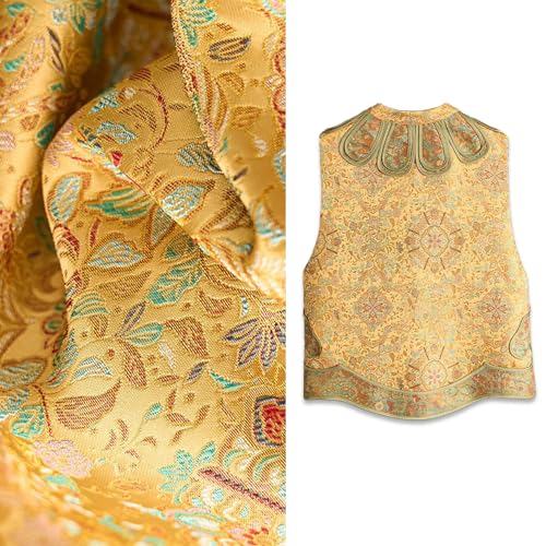 Chaleco de brocado de seda mujer HangErFeng floral sin mangas 619 elegante 3