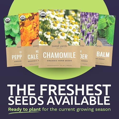 Organic Herbal Tea Seeds Variety Pack - 5 Individual Packs - 2026 Season - Mint, Lavender, Calendula, Chamomile & Lemon Balm. For Indoor & Outdoor Planting (Non-GMO, Certified Organic) - Image 3