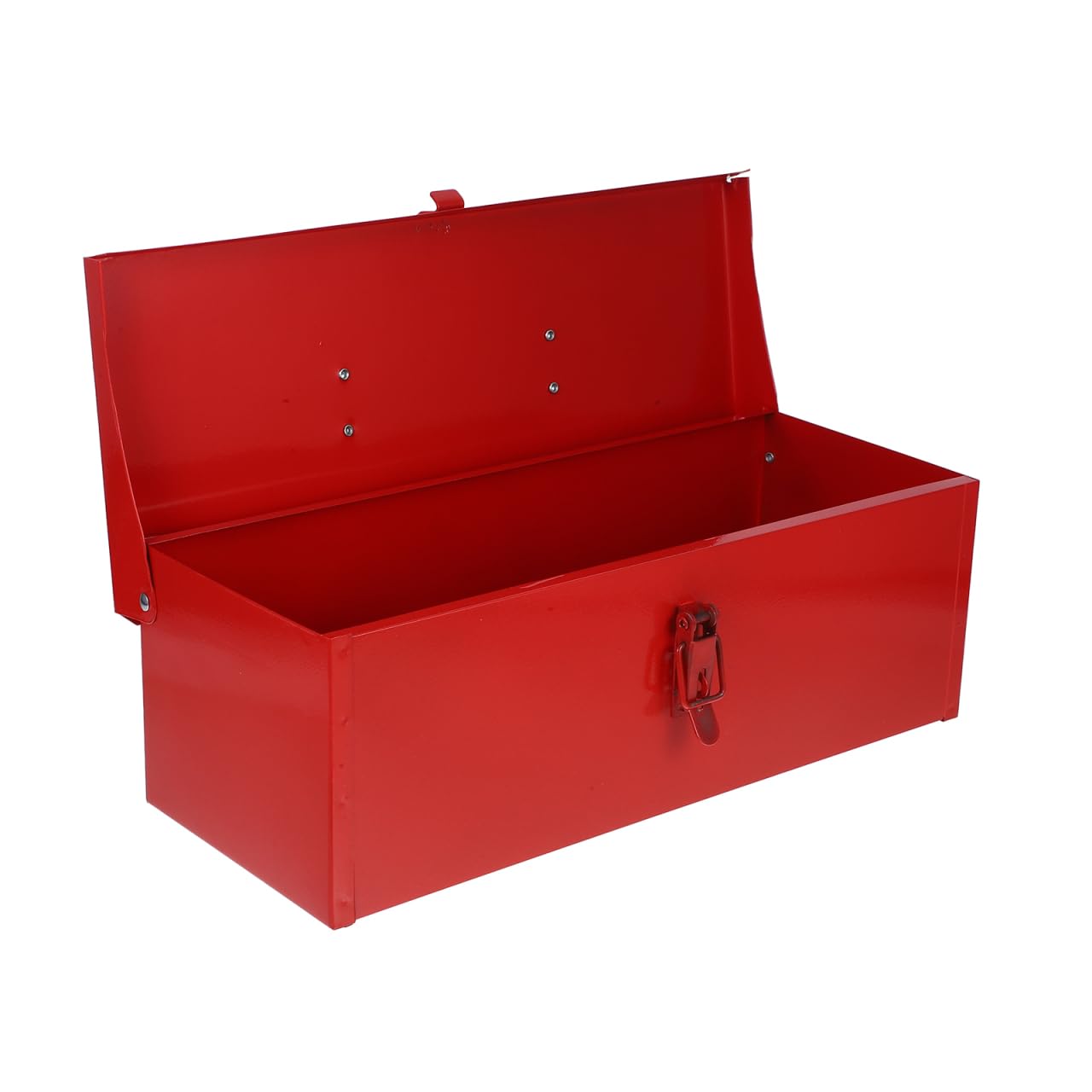 Angoily Boîte À Outils Portable en Métal Rouge 15.35X6.30X5.12 Pouces Caisse À Outils avec Verrouillage Grande Capacité Résistante Aux Chocs pour Atelier Et Usage Domestique