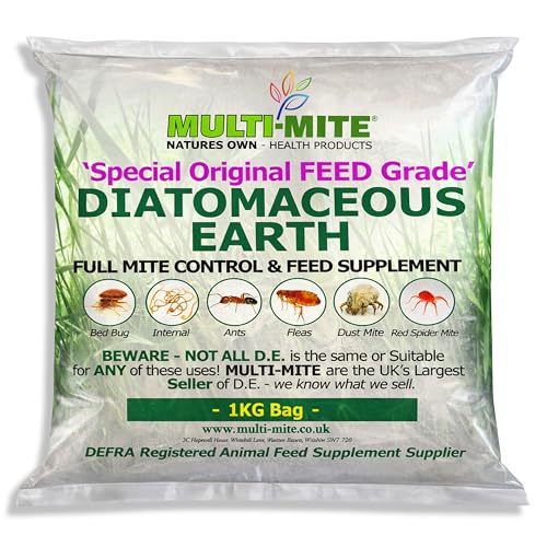 Multi-Mite® 1KG DIATOMACEOUS EARTH Feed Grade - Red Mite Fleas and All Animal Lice Control Powder
