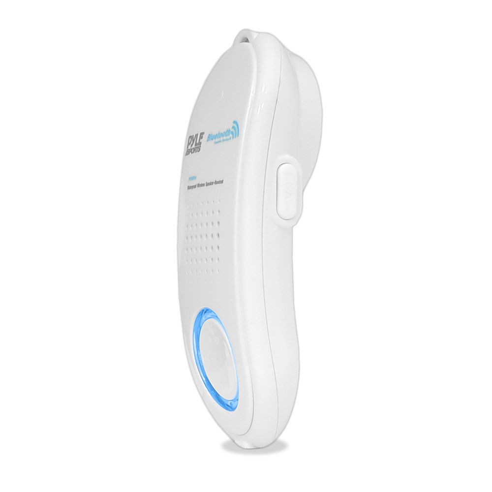 PylePortable Wireless Waterproof Handset Speaker - Bluetooth Compatible Rechargeable Battery Powered Shower Outdoor Loud Speaker w/ Microphone - USB Charger - iPhone Android -PBTWP24WT (White)