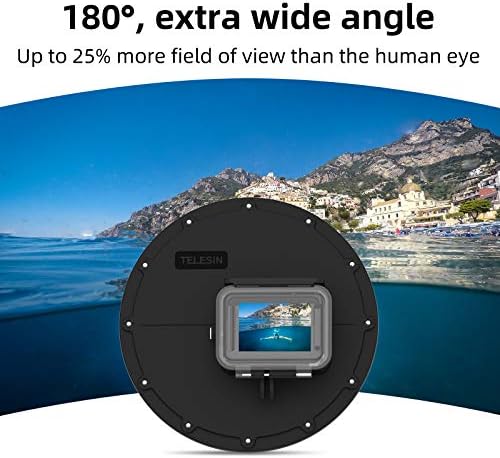 TELESIN Dome Port for GoPro Hero 11 10 9 Black, Waterproof Housing Diving Lens Cover Transparent Case with Pistol Trigger, Floating Hand Grip for GoPro Hero 11 10 9 Action Camera Accessories