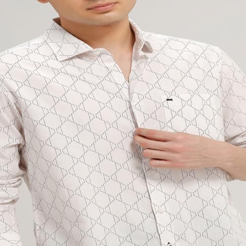 Image of BASICS Cotton-Linen Blended Men's Shirt | Slim Fit | Everyday Smart Casual Wear | Full Sleeve