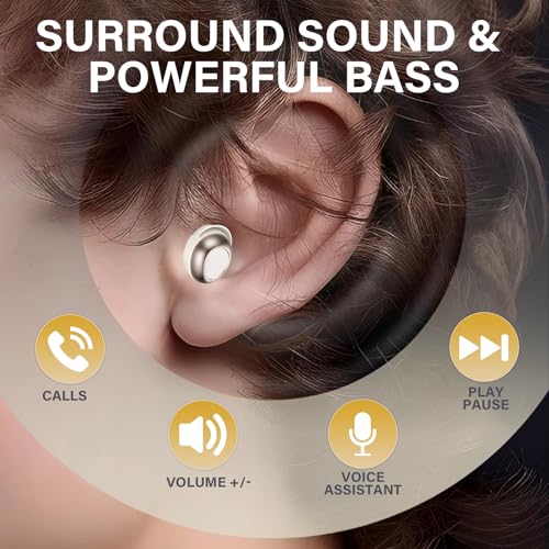 Image of Wireless Earbuds, Hybrid ANC 40dB Noise Cancelling Headphones, 45H Playtime, Bluetooth 5.4, 10mm Drivers with 5 EQ, ENC Dual Mic, IPX7 Waterproof, Transparent Mode, Digital Battery Display White