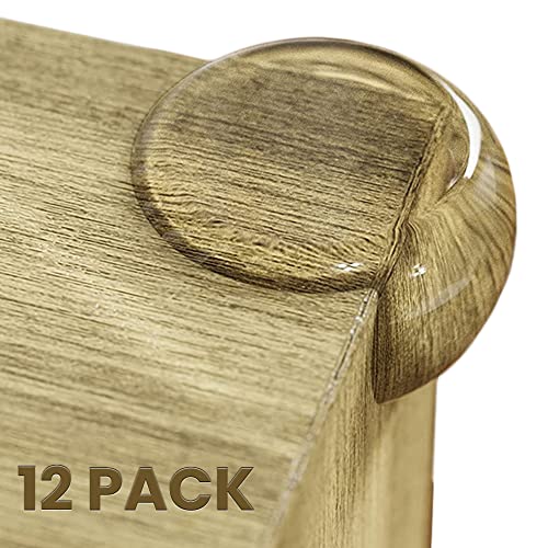 Image of BABY PROOF ME Table Corner Protectors for Baby, Clear Furniture Corner Guards & Edge Safety Bumpers, Round Baby Proof Bumper, Table Edges & Sharp Corners Baby Proofing (12 Pack)