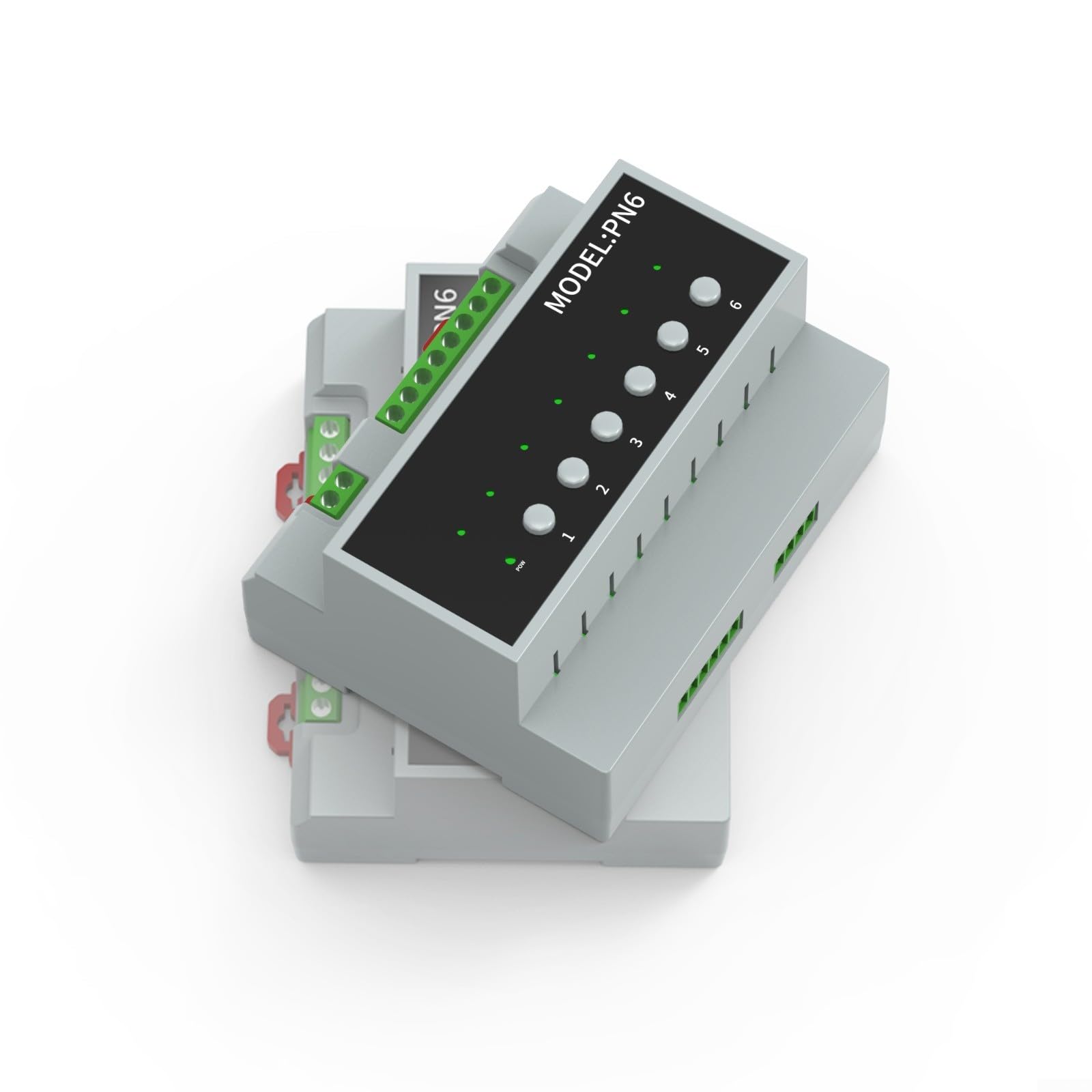 per Tuya WiFi a 6 canali compatibile per modulo relè Zigbee, 16A per canale, pulsanti manuali, per modalità memoria, domotica, grigio (wifi in antenna)