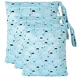 💖【Dos cremalleras + correa】Bolsa impermeable reutilizable La bolsa de tela con cremallera es grande, espaciosa, plegable, portátil y ahorra espacio. Con nuestras bolsas reutilizables, no necesita preocuparse si su bolsa de lavandería es resistente al agua porque puede contar con ello. Además, tienen 2 cremalleras para separar los compartimentos y un asa ajustable para sujetarlos en cualquier lugar.（L tiene dos cremalleras M tiene una sola cremallera）