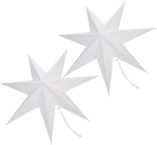 Miniatura 7 de LIOOBO Linterna de estrella de papel pantalla de estrella, decoración para colgar, árbol de Navidad, adornos de estrellas de papel, decoración del