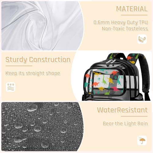 Clear Backpack for Boys and Girls,Kids Clear Backpacks for School,Heavy Duty Transparent Bookbag Stadium Approved4