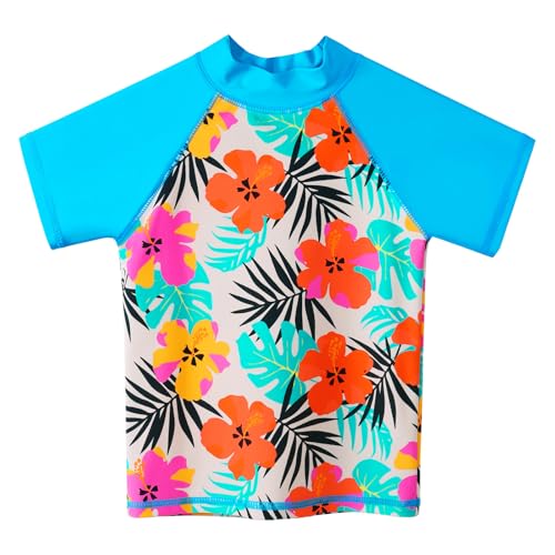 Image of TFJH E Girls Short Sleeve Swimwear Two Piece Swimsuit UPF 50+ Rash Guard Sets UV 3-12Y