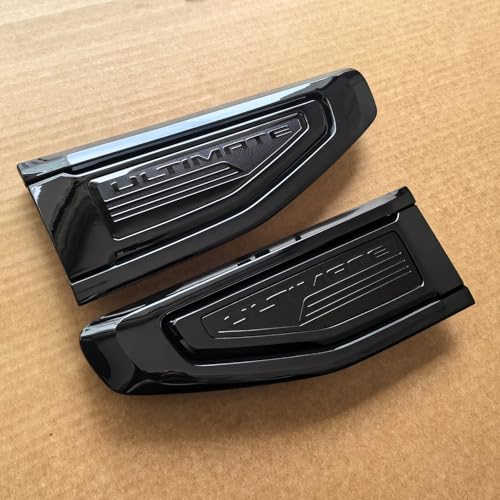Image of 2pack OEM 2021-2024 Ultimate Vent Emblem Right Left 3D Badge Replacement for Yukon and Yukon XL Denali At4 84846762 (Gloss Black)