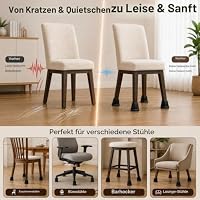 NARYVORA 24 Stück Stuhlbeinkappen Eckig, Schutzkappen für Stuhlbeine 26-37mm, Stuhlbeinschoner mit Filz aus TPE, Stuhl Filzgleiter für Quadrat Stuhlbeine Möbelfüße zum Schutz von Böden, Schwarz Filz – Ansicht 7