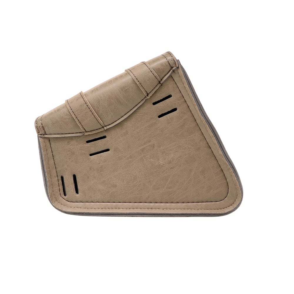Sacoche de Selle de Moto en Cuir PU Universal Motos Sacs à Outils Kaki