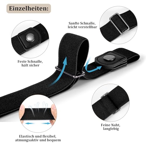Jasgood Gürtel ohne Schnalle – 2 elastische, unsichtbare Stretchgürtel