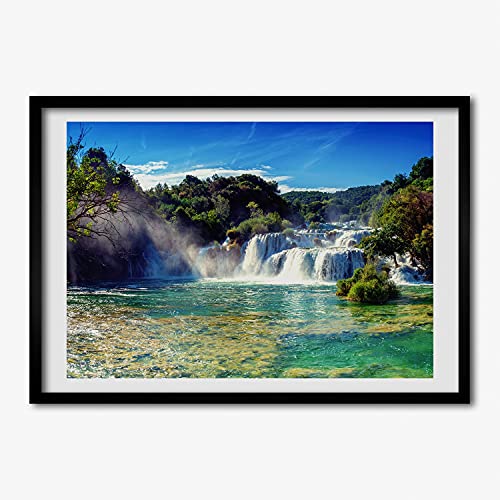 Cadre photo 70x50 cm Tulup anti-gondolage avec affiche Cascades De Krka pour grand mur vide