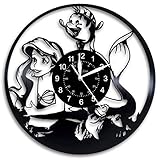  SOKIMI Sirène Vinyle Horloge, Horloge Murale Walt Disney Vinyle, Vinyl Record Horloge Hans Christian Andersen Animated Fantasy Film Princesse Ariel Kids Horloge Murale Art Déco Maison