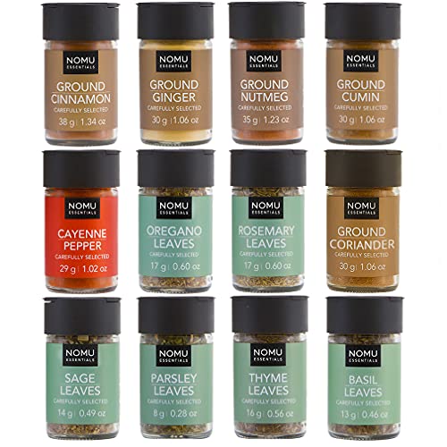 NOMU Essentials 12-Piece Herbs & Spices Starter Set Range (9.8oz) | Non-irradiated, No MSG or Preservatives