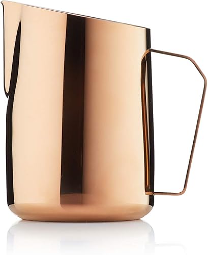 Barista & Co. The Professional Standard Dial In Jarra de leche, color negro (20.3 fl oz - 20 fl oz) (latón rosa, 20.3 fl oz (20 fl oz))