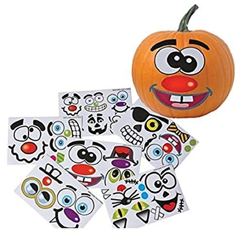 RIN Lot de 12 autocollants Make A Jack-O-Lantern de citrouille Halloween