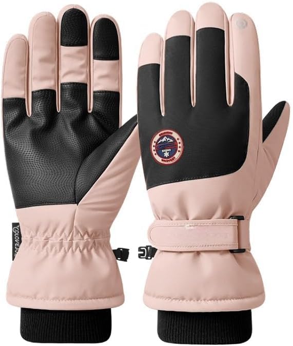 NEWKIBOU Guantes de esquí para Hombre y Mujer, Guantes térmicos Impermeables a Prueba de Viento,Guantes de Nieve con visualización táctil para esquí, montañismo, Motos de...