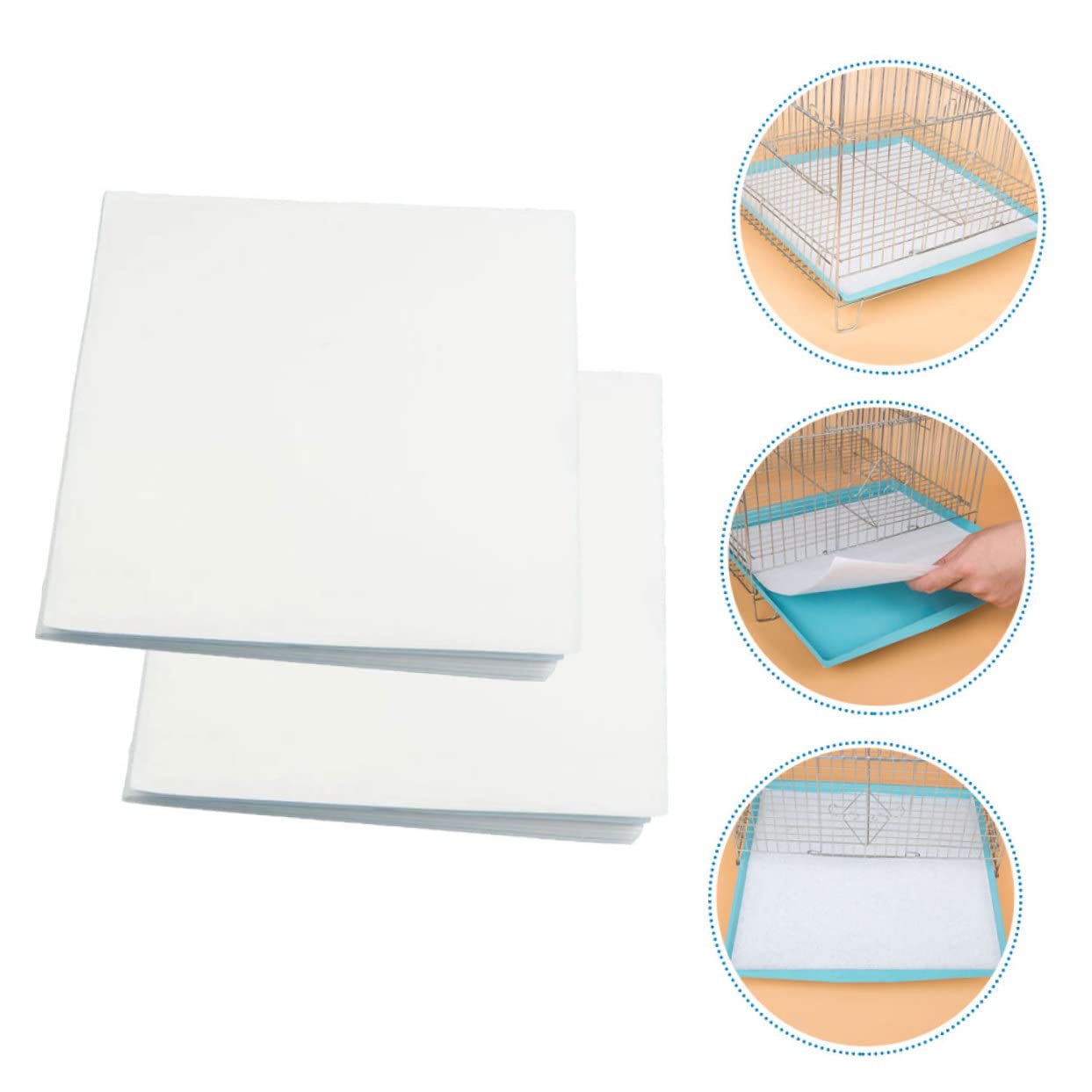 View of Budgie Sand Sheets For Cage 100pcs Parrot Cage Liners Bird Cage Tray ...