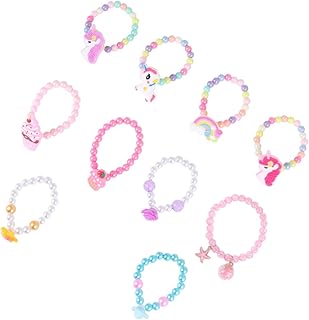 10piezas Pulsera De Cuentas De Helado y Rosa Pulseras De Cartoon Coloridas Para