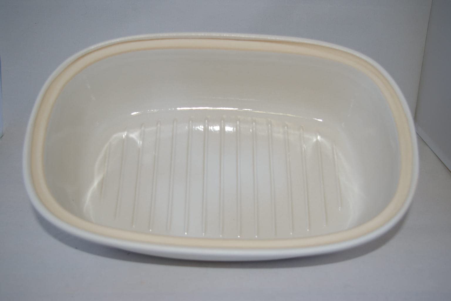 Brottopf weiß/schwarz | Brotkasten | Brotbox | Brotdose | Brotbehälter | Steinzeug | LxBxH: 30x21x16 cm