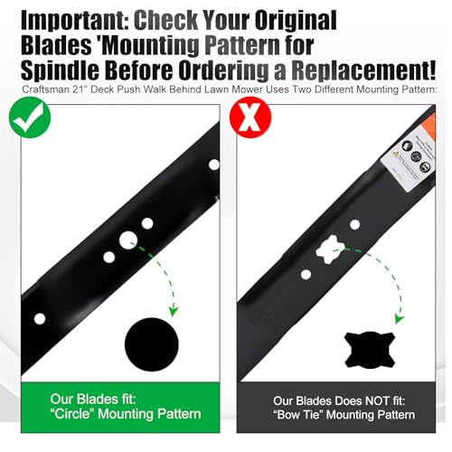 Image of Grasscool 406712 21 inch Deck Craftsman Mower Mulching Blade Replacement | Fits OEM 532406712 189028 532189028 165833 175064,Husqvarna 21'' Deck Push Walk Behind,Circle Mounting Hole Sharper Mulch Cut
