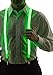 Neon Nightlife Stripe Green Light Up LED Suspenders for Men, Cool Costume Accessory | Colorful Blinky Flashy Nerd Clothing Outfit
