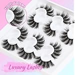Losha Lashes 6 Pairs Fluffy False Eyelashes for Women 20mm Long Dramatic Faux Mink Strip 5D Lashes Pack for Gorgeous Makeup - Image 5
