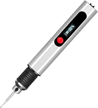Electric Rotary Tool, Cordless Engraving Pen with 30 Bits, 3 Speed, 500mAh Power Display, Portable Handheld Grinder, Carving on Glass, Metal, Stone, Jade