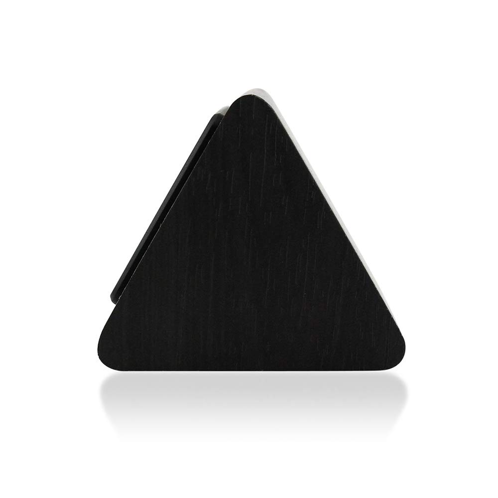 Moderno reloj despertador con indicador de temperatura y calendario con diseño triangular de madera con luces led.  TM. 4