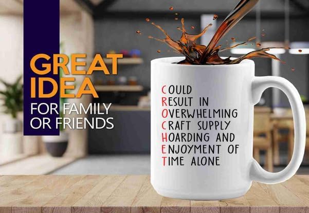 Crochet Coffee Mug 15oz White -Craft Supply Hoarding - Gift For Crocheter Crocheting Crochet Coffee Mug Crochet Funny Mug Crochet Gift Crochet Lover image 2