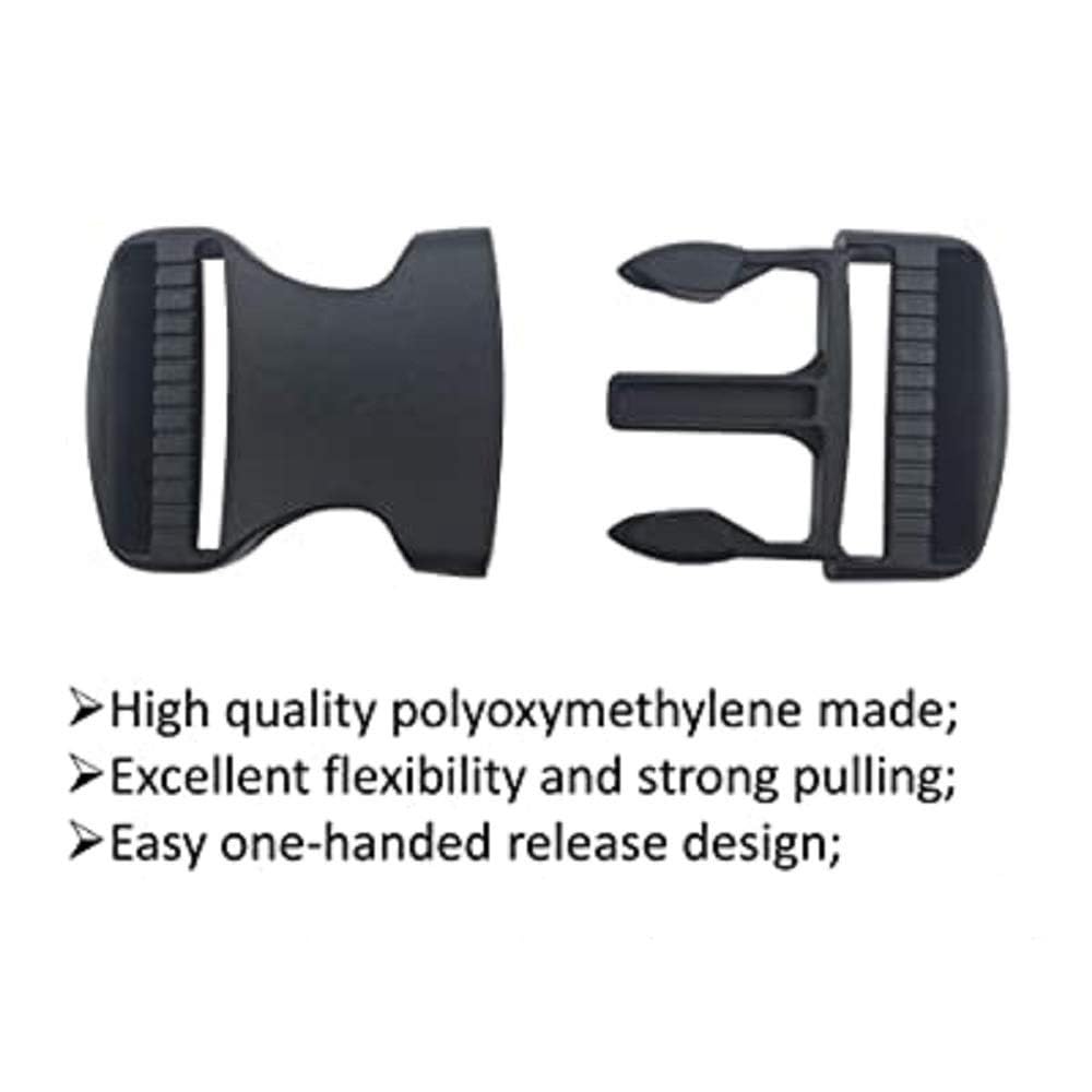 Rarehaunt Flat Side Release Buckles Clips and Tri-Glide Slides 2 Set- 4 Mtr Webbing Strap for Backpack Repairing, Luggage Fastening Strap, Pet Collar Making and More 1-Inch -(2 Set-4 Mtr Strap) 1