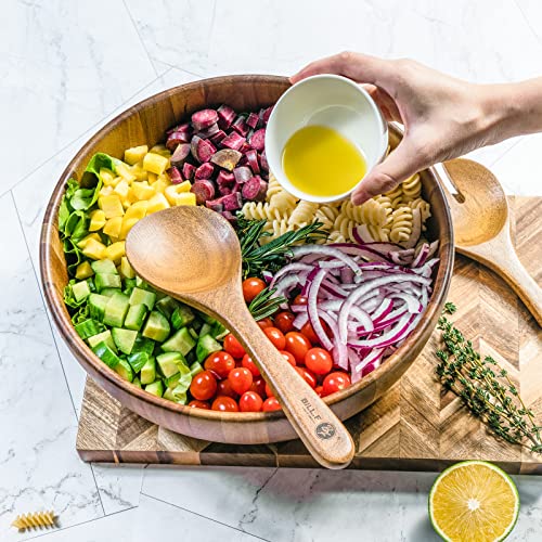 Bill.F Wooden Salad Bowl, 12'' Acacia Wood Salad Bowls Set Large Salad Mixing Bowl with Servers-3-Piece Big Salad Bowl Set by BF BILL.F SINCE 1983 - Image 6