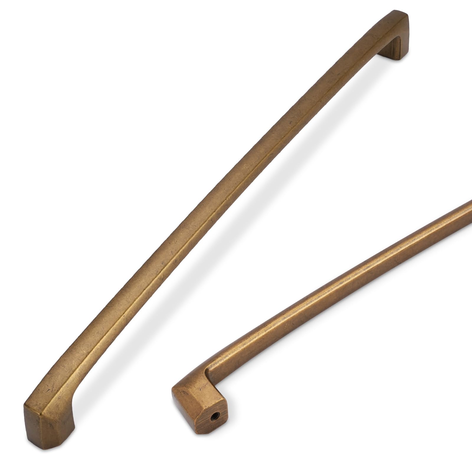 COTYKILEY 10 Pack 10 Inch(254mm) Antique Brass Kitchen Cabinet Handles Cabinet Pulls Vintage Drawer Pulls Aged Gold Bronze Kitchen Cabinet Hardware