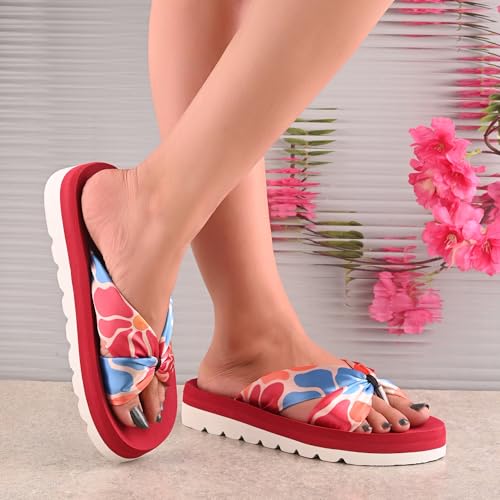 Image of DOCTOR HEALTH SUPER SOFT Women Stylish Bow Platform Slippers | Soft Cushioned Casual Flip Flops | Lightweight Comfortable Everyday Wear Sandals for Indoor Outdoor Use