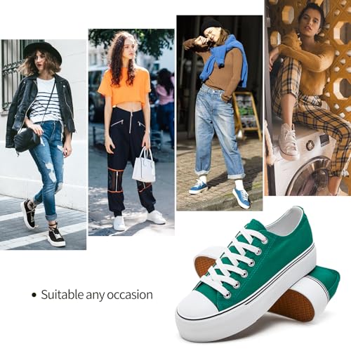 Image of hash bubbie Womens Platform Canvas Sneakers Tennis Shoes | low top non Slip on walking breathable casual comfortable fashion lace up