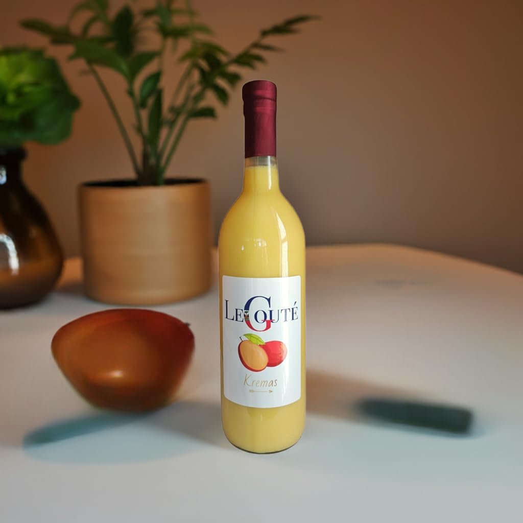 Haitian Mango Cremas Premium Quality, Fruit Drink Concentrate, 750 ml Glass Bottle