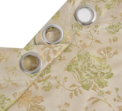 Image of FRESH FROM LOOM Window Room Darkening Curtains 5 Feet Long,High Tenacity Yarn Polyester Rod Pocket Weaved Premium Screens for Home Office,Prada for Living Room Bedroom,Dust Repellent(Green,5ft,1pc)