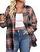 IN'VOLAND Womens Plus Size Button Down Flannel Shirts Long Sleeve Plaid Shackets Business Casual Blouse Top Sandy Brown