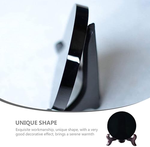 Miniatura 5 de FOMIYES 1 Unidades Elegance Graceling Obsidiana Scrying Mirror Espejo de obsidiana con soporte, artículos para el hogar, decoración del hogar,