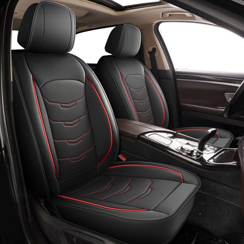 Housses de siège pour Hyundai Kona au design sport noir et rouge finitions premium