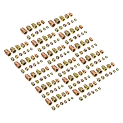 NAMOARLY 230pcs Threaded Inserts Nuts Drive Hardware Nut Self-Tapping -m10 Carbon Steel Furniture Set