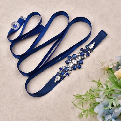 Handmade Wedding Belt, Blue Floral Bridal Ribbon, Wedding Accessory, Bridesmaid Belt3